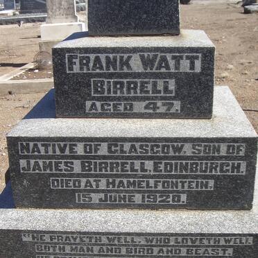 BIRRELL Frank Watt -1920