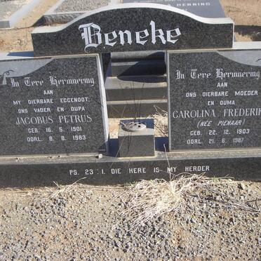 BENEKE Jacobus Petrus 1901-1983 &amp; Carolina Frederika PIENAAR 1903-1987