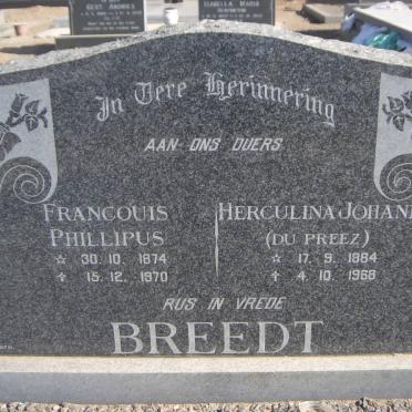 BREEDT Francouis Phillipus 1874-1970 &amp; Herculina Johanna DU PREEZ 1884-1968