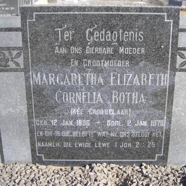 BOTHA Margaretha Elizabeth Cornelia nee GROBBELAAR 1896-1970