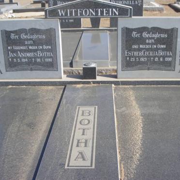 BOTHA Jan Andries 1914-1990 &amp; Esther Cecilia 1929-1998
