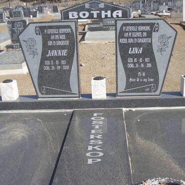BOTHA Jannie 1923-2005 &amp; Lina 1927-2001 