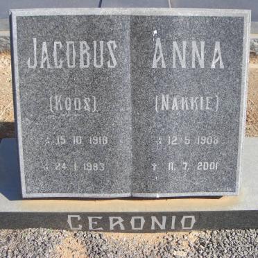 CERONIO Jacobus 1916-1983 &amp; Anna 1908-2001