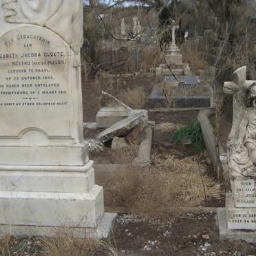 CLOETE Elizabeth Jacoba nee DU PLESSIS voorheen PICKARD 1846-1912 :: MALHERBE Johannes Pickard 1910-1910