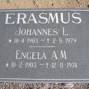 ERASMUS Johannes L. 1903-1979 &amp; Engela A.M. 1903-1974