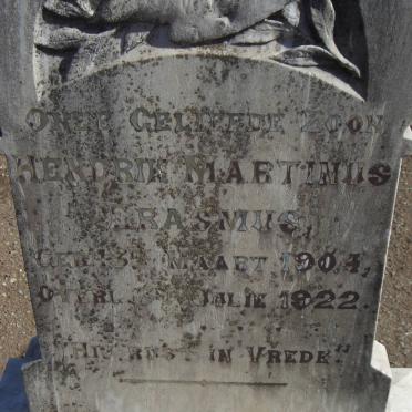 ERASMUS Hendrik Martinus 1904-1922