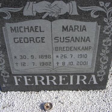 FERREIRA Michael George 1898-1982 &amp; Maria Susanna BREDENKAMP 1910-2001
