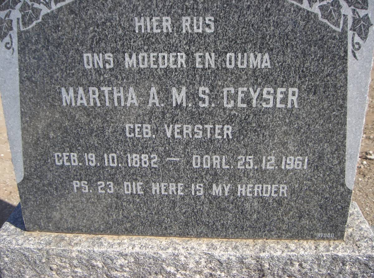 GEYSER Martha A.M.S. nee VERSTER 1882-1961