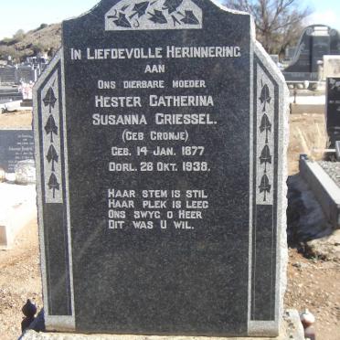 GRIESSEL Hester Catherina Susanna nee CRONJE 1877-1938