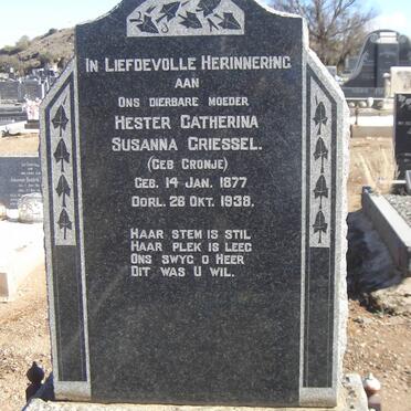 GRIESSEL Hester Catherina Susanna nee CRONJE 1877-1938
