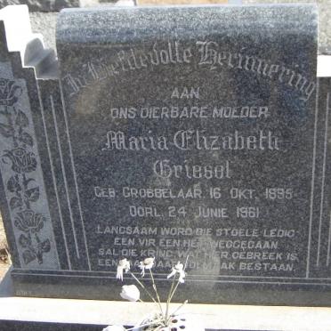 GRIESEL Maria Elizabeth nee GROBBELAAR 1895-1961