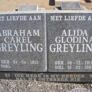 GREYLING Abraham Carel 1913- &amp; Alida Glodina 1913-1997