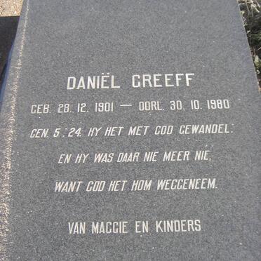 GREEFF Daniël 1901-1980