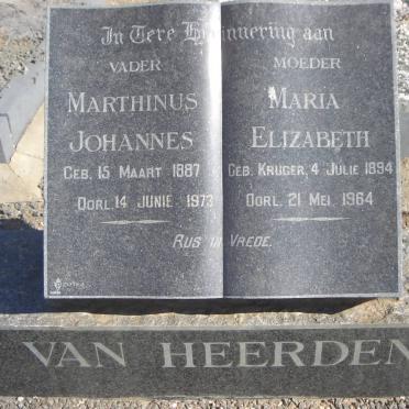 HEERDEN Marthinus Johannes, van 1887-1973 &amp; Maria Elizabeth KRUGER 1894-1964