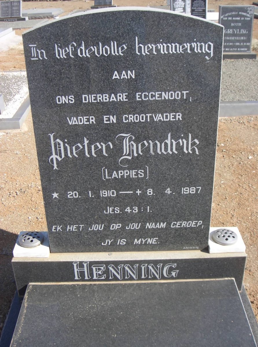 HENNING Pieter Hendrik 1910-1987