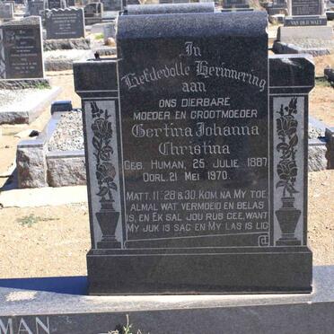 HUMAN Hermanus 1883-1963 &amp; Gertina Johanna Christina HUMAN 1887-1970