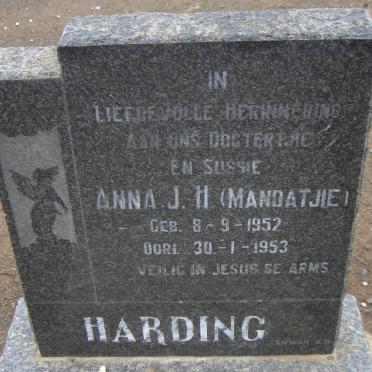 HARDING Anna J.H. 1952-1953