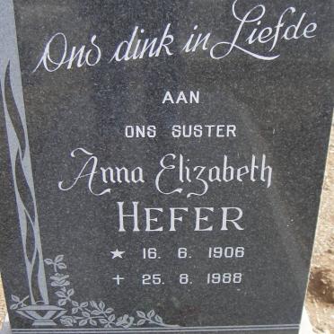 HEFER Anna Elizabeth 1906-1988