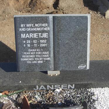 JANSEN Marietjie 1952-2001