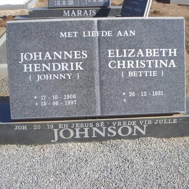 JOHNSON Johannes Hendrik 1908-1997 &amp; Elizabeth Christina 1931-
