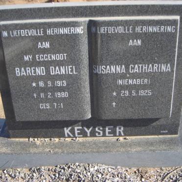 KEYSER Barend Daniel 1913-1980 &amp; Susanna Catharina NIENABER 1925-