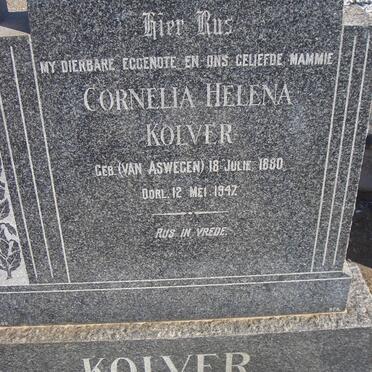 KOLVER Cornelia Helena nee VAN ASWEGEN 1880-1947