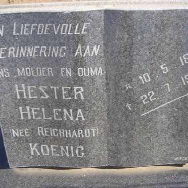 KOENIG Hester Helena nee REICHHARDT 1893-1981