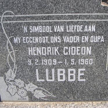 LUBBE Hendrik Gideon 1909-1960