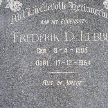 LUBBE Frederik D. 1905-1954