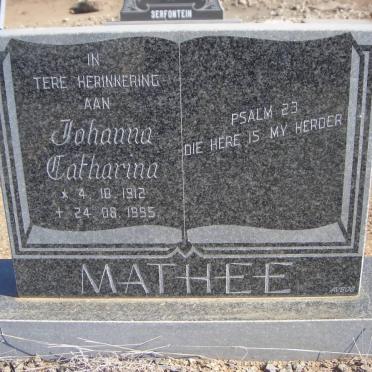 MATHEE Johanna Catharina 1912-1995