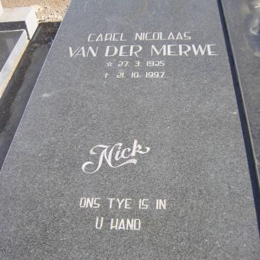 MERWE Carel Nicolaas, van der 1925-1997 &amp; Miriam Magdalena GROBBELAAR 1932-2001 