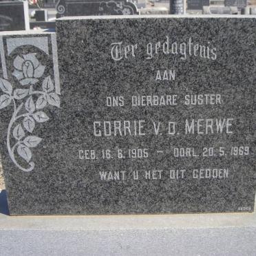 MERWE Corrie, v.d. 1905-1969
