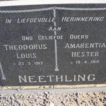 NEETHLING Theodorus Louis -1917 &amp; Amarentia Hester -1912