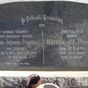 PRINSLOO Willem J.L. 1875-1963 &amp; Gesina Johanna JACOBS 1877-1946
