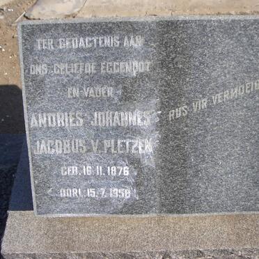 PLETZEN Andries Johannes Jacobus, v. 1876-1958