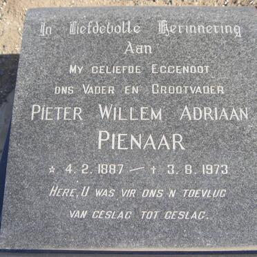 PIENAAR Pieter Willem Adriaan 1887-1973