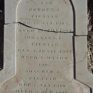 PIENAAR Petrus J. 1902-1904 :: PIENAAR Johannes J. 1904-1907 :: PIENAAR Joachim J. 1910-1910