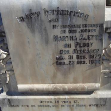 PLOOY Martha Aletta, du nee NIENABER 1878-19?6