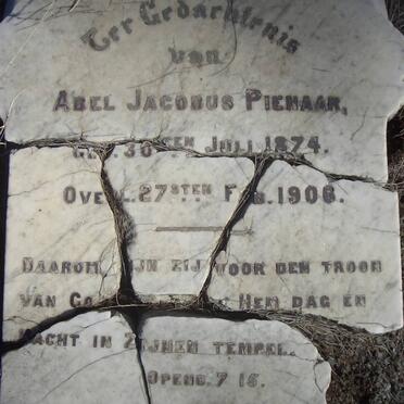 PIENAAR Abel Jacobus 1874-1906