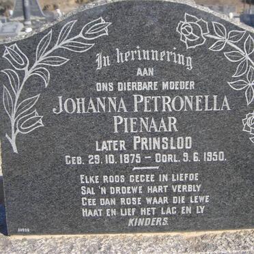 PRINSLOO Johanna Petronella voorheen PIENAAR 1875-1950