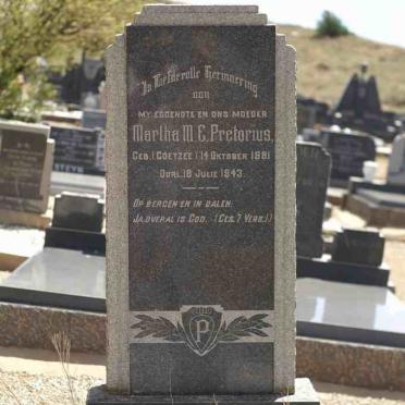 PRETORIUS Martha M.C. nee COETZEE 1881-1943
