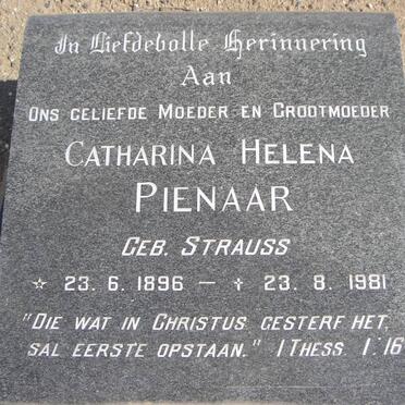PIENAAR Catharina Helena nee STRAUSS 1896-1981