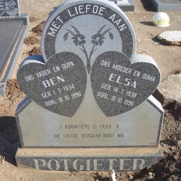 POTGIETER Ben 1934-1996 &amp; Elsa 1938-1996