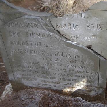 ROUX Johanna Maria nee PIENAAR 1832-1916