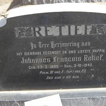 RETIEF Johannes Francois 1880-1945