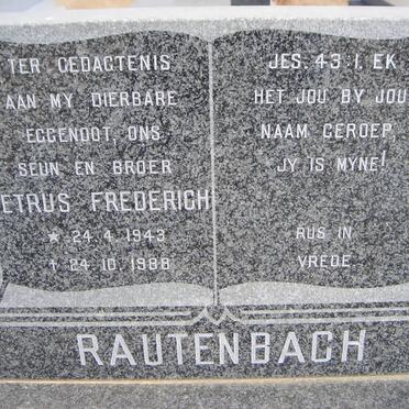 RAUTENBACH Petrus Frederich 1943-1988