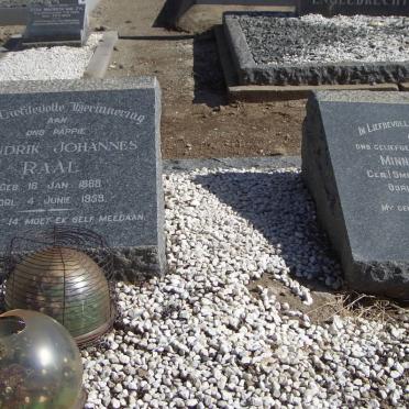 RAAL Hendrik Johannes 1888-1959 &amp; Minnie J. SMUTS 1894-1938 
