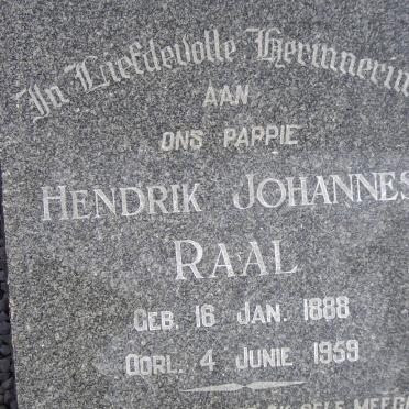 RAAL Hendrik Johannes 1888-1959