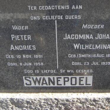 SWANEPOEL Pieter Andries 1881-1958 &amp; Jacomina Johanna SMITH 1884-1939