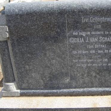 SCHALKWYK Cicilia J., van nee BOTHA 1891-1942